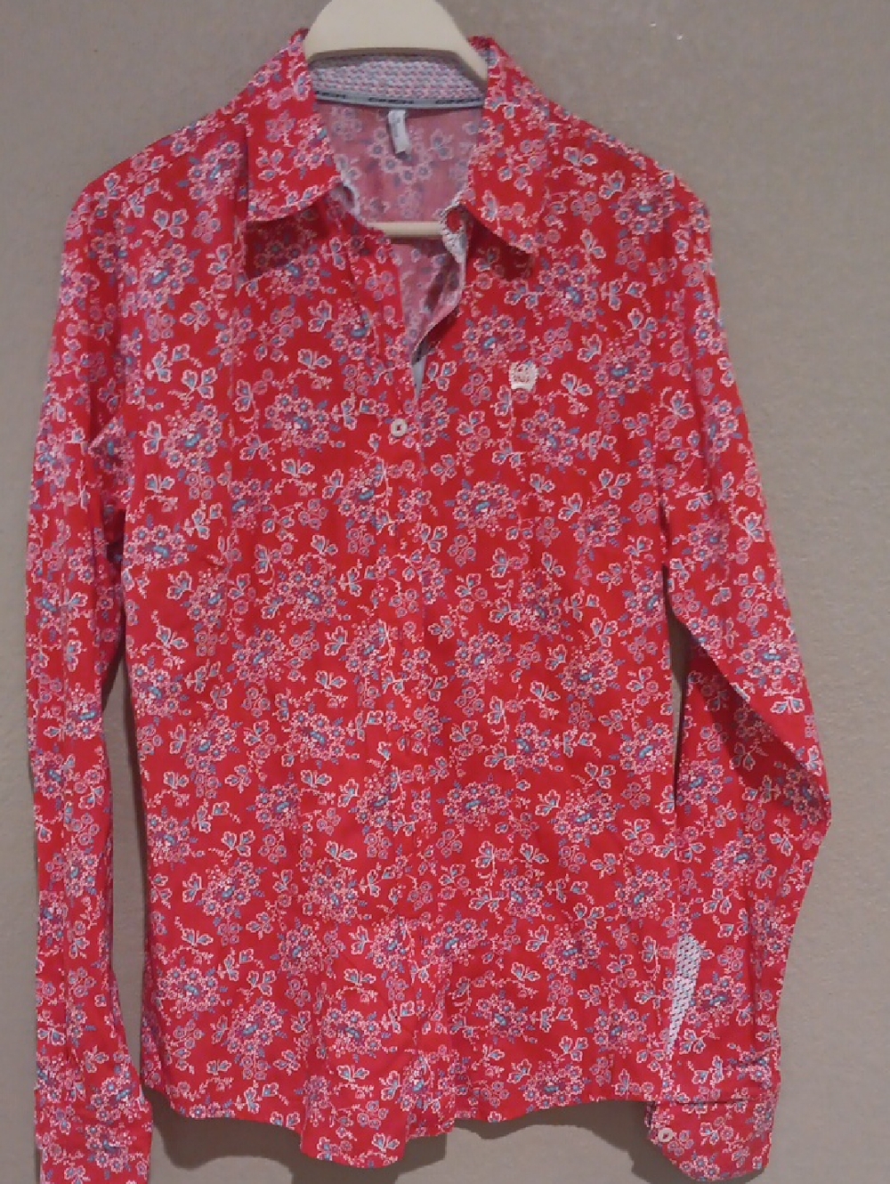 Cinch Red Floral Casual Button-Down Shirt